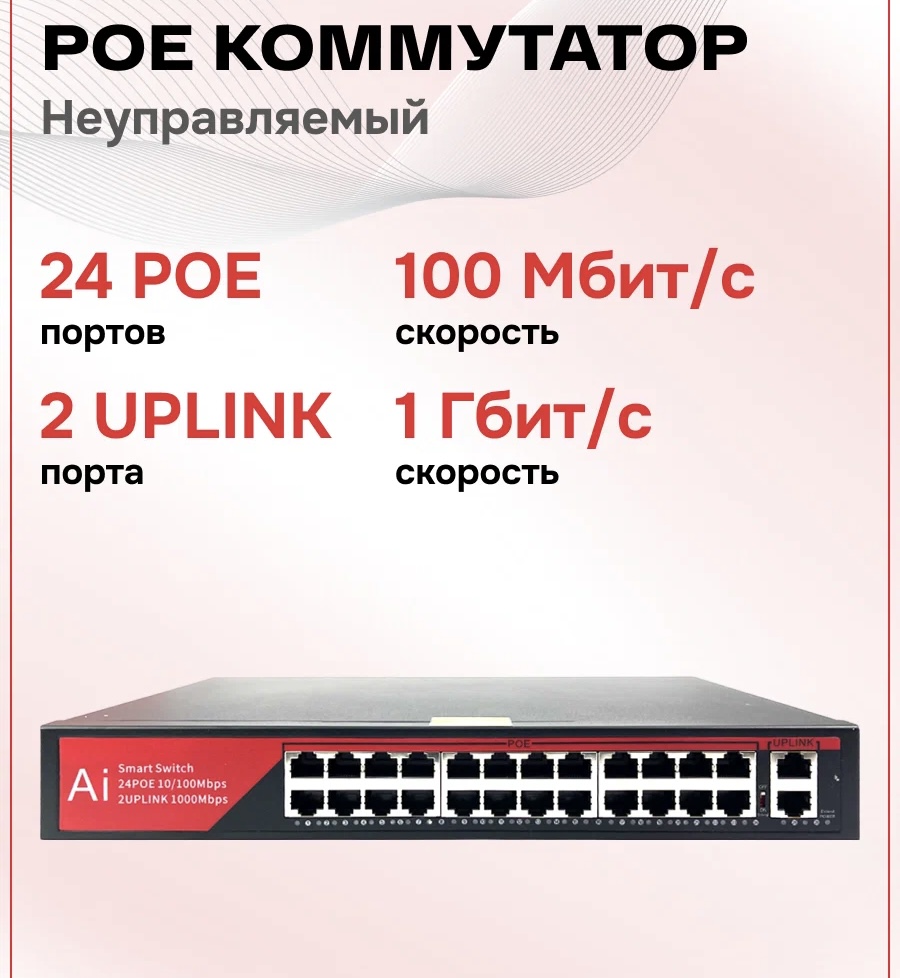 PoE коммутатор Technology 24 Портовый